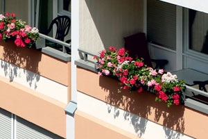 Fast alle Wohneinheiten haben einen Balkon oder eine Terrasse
